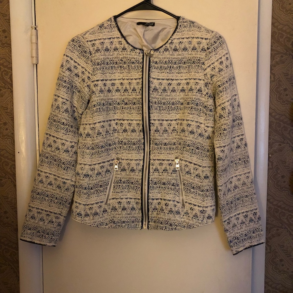 A.N.A. Zip-up tweed jacket